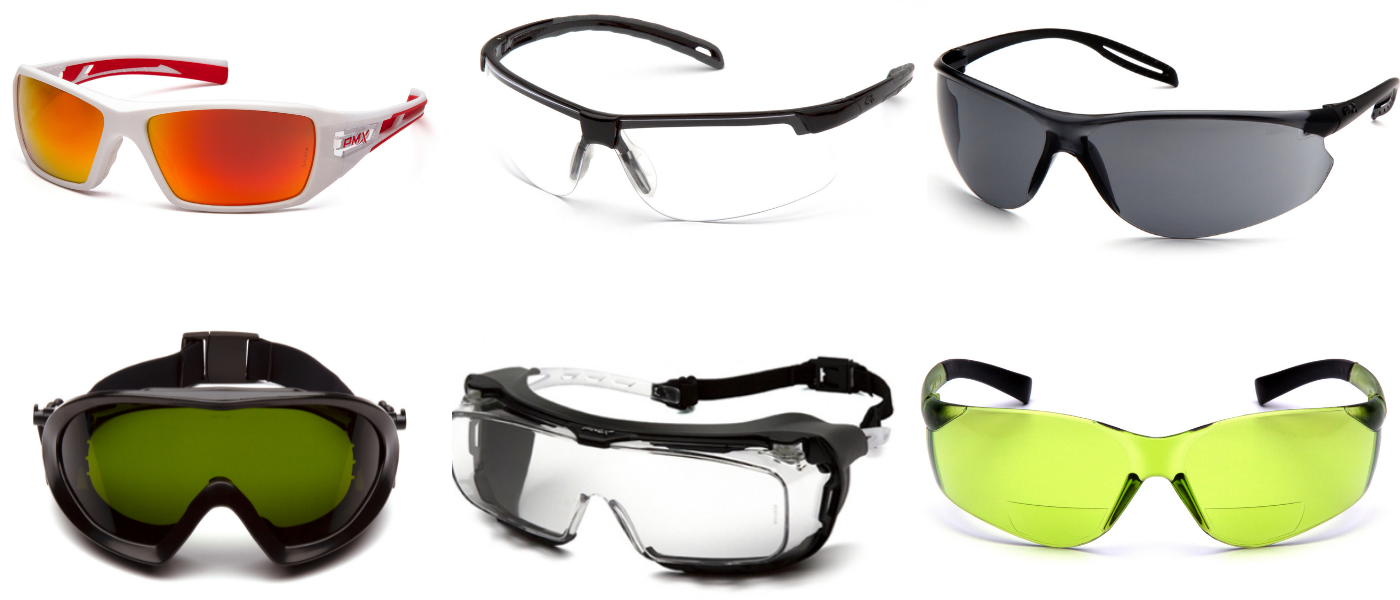 Range of Safety eyewear customer can shop for and use in different industries