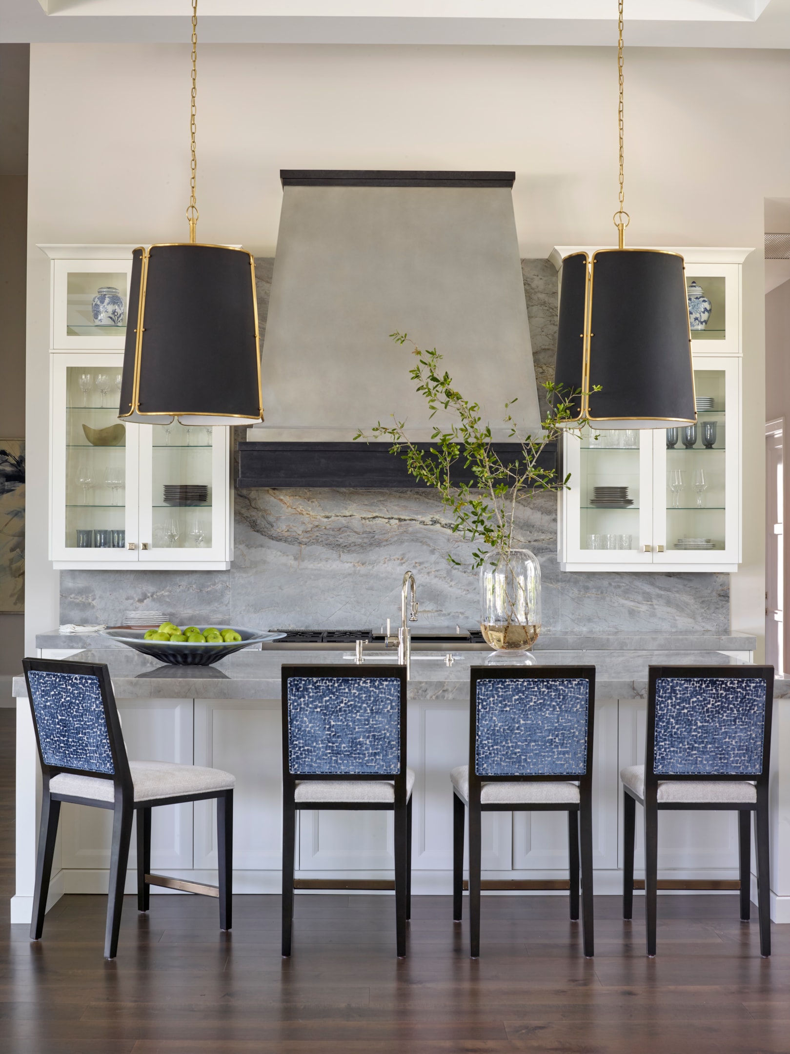 The kitchen of a coastal residence in Southwest Florida designed by Adelyn Charles Interiors
