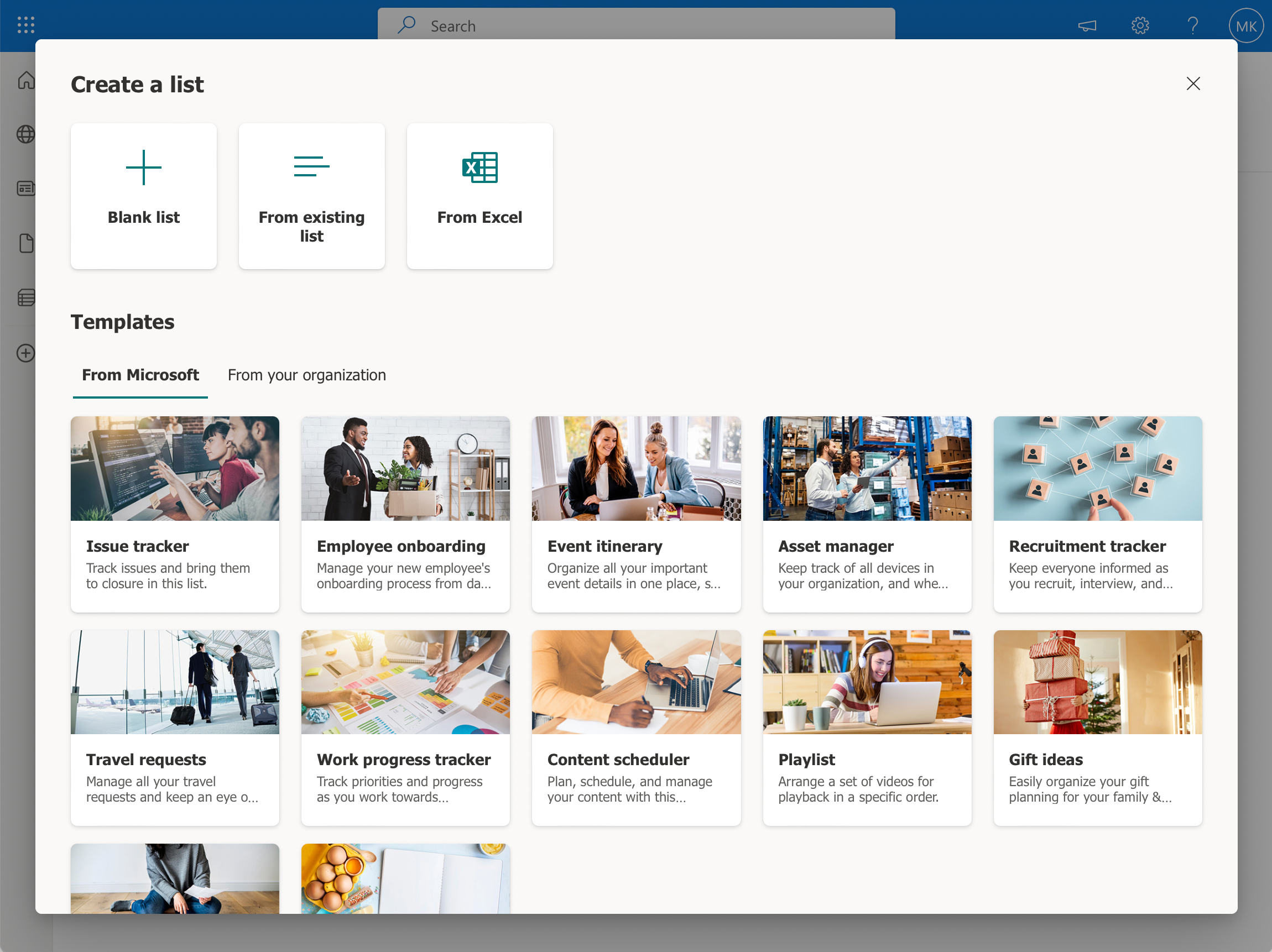 List templates in Sharepoint