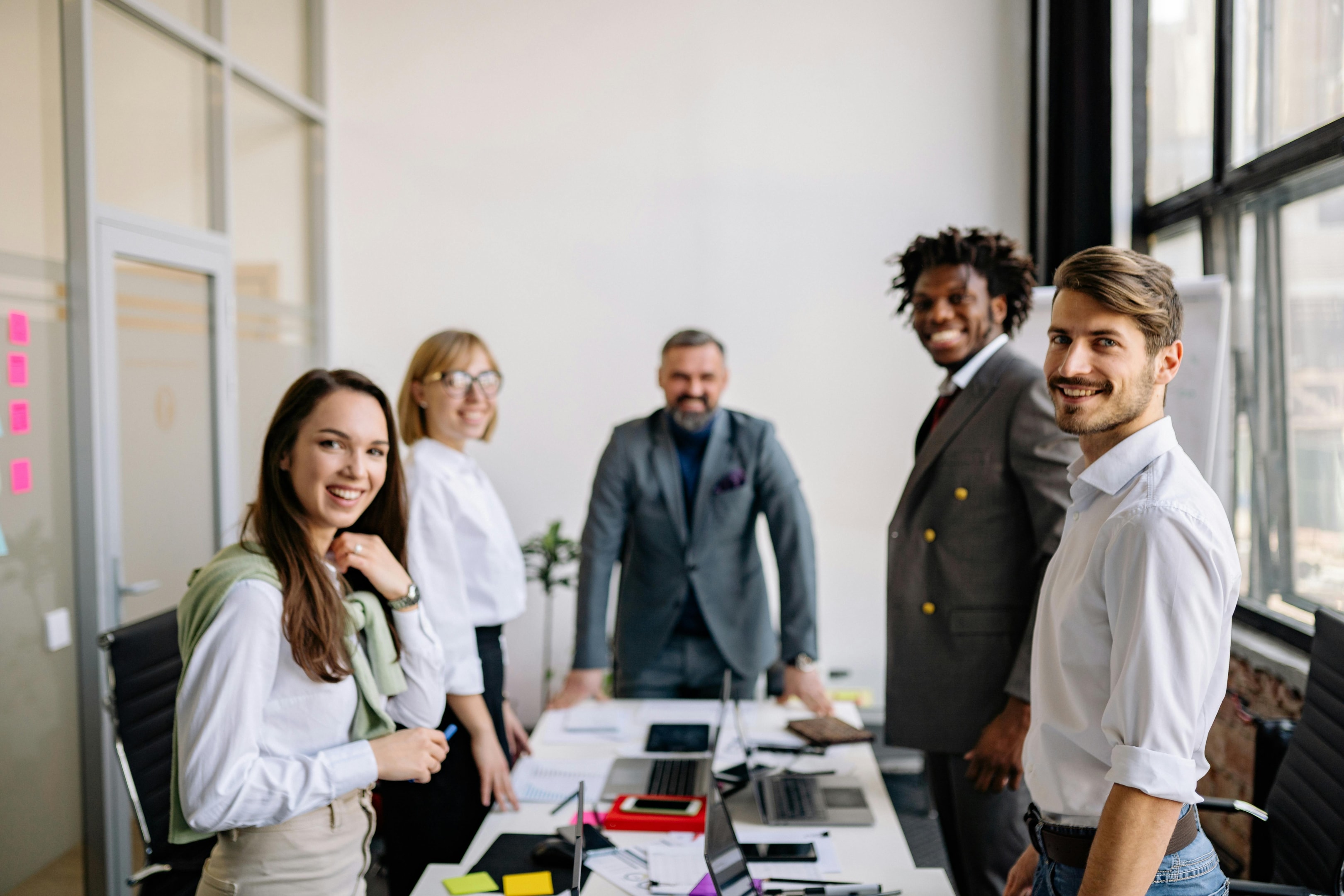 Group of real estate professionals network and build connections in their local community.