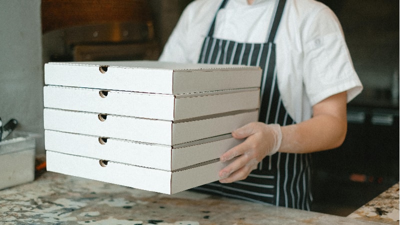 Generic takeaway pizza boxes
