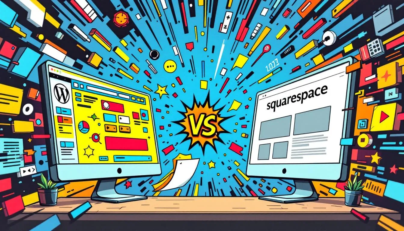 Design and customization options available in WordPress and Squarespace.