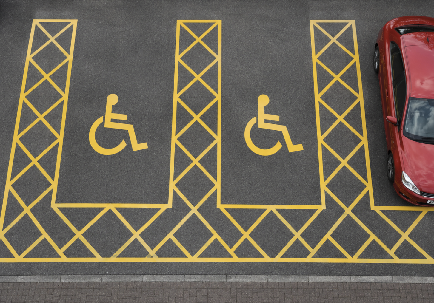 Thermoplastic double Disabled Bays
