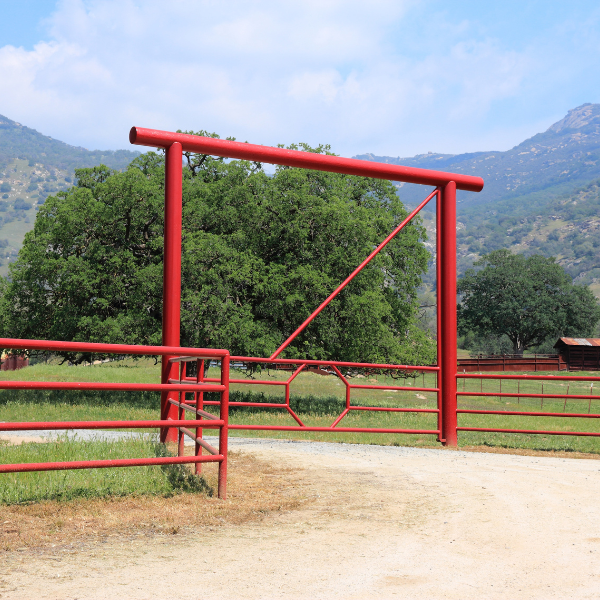An image showing a custom ranch gate enhancing property value.
