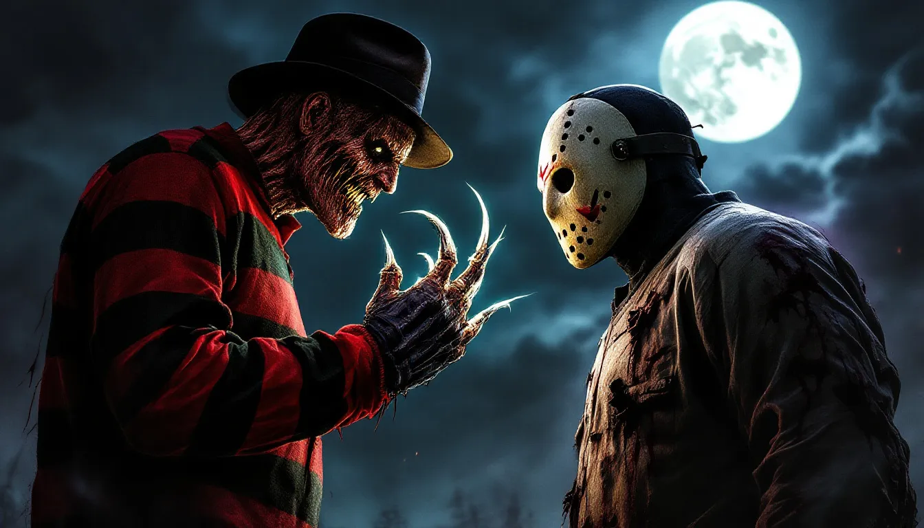 Freddy Krueger and Jason Voorhees figures ready for an epic showdown.
