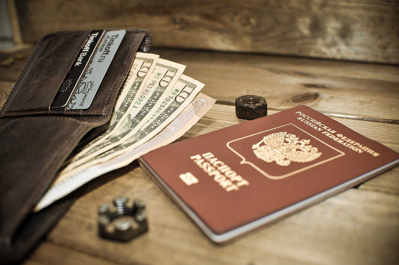 A stylish men's wallet designed specifically for travel purposes