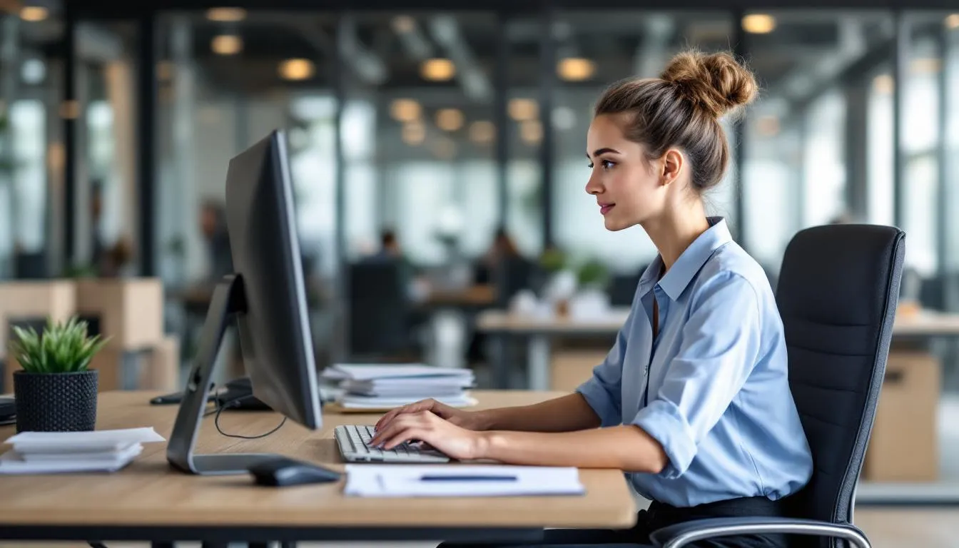 A customer service representative is engaged in a live chat, providing support and assistance to users on the LinkedIn platform. The representative is focused on helping clients enhance their professional network and improve their LinkedIn profiles for better visibility and engagement.