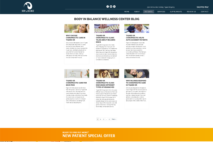 Chiropractic Website Design Patient Blog