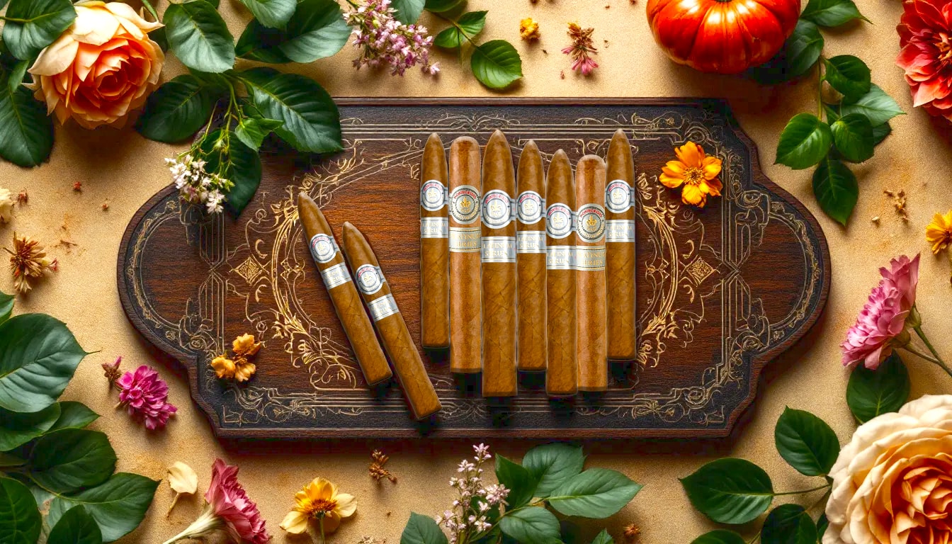 A beautifully arranged platter of Montecristo Platinum cigars showcasing their flavor profile.