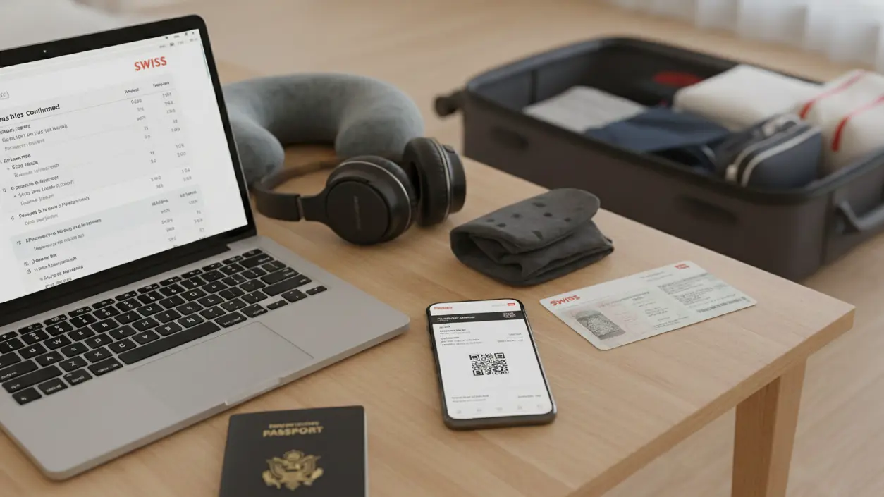 Step-by-step Swiss Air dummy ticket search and confirmation process