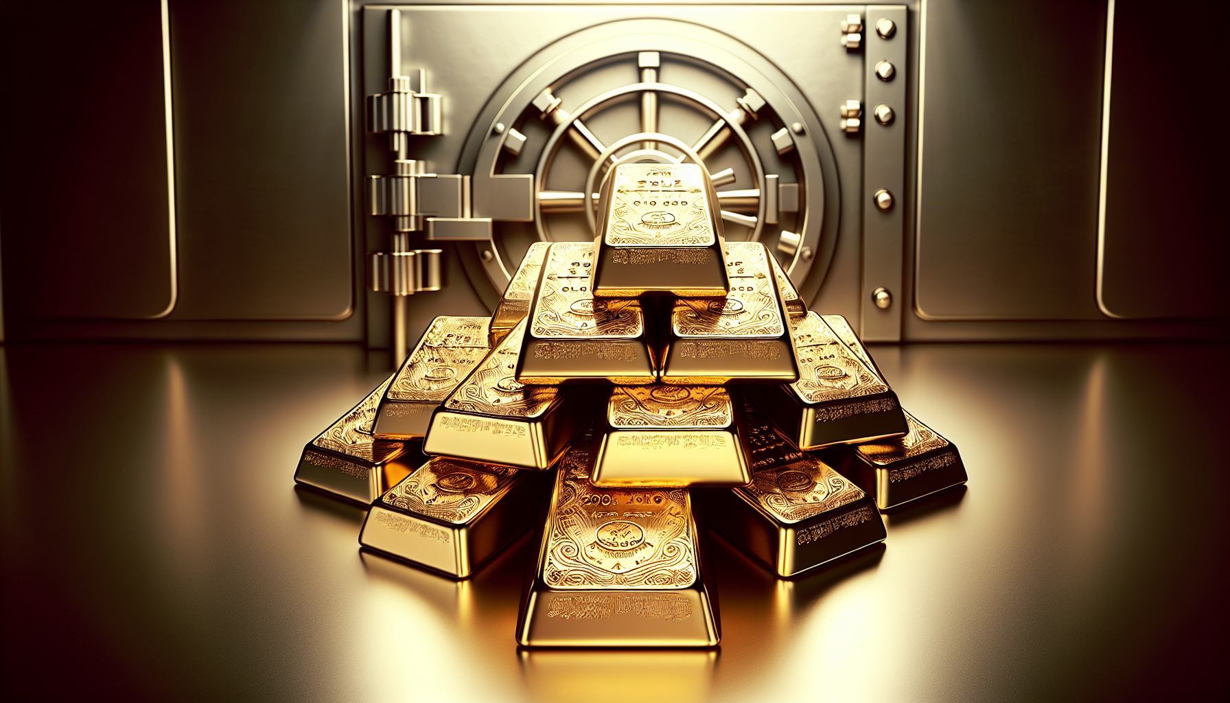 Artistic representation of tangible assets like gold bars