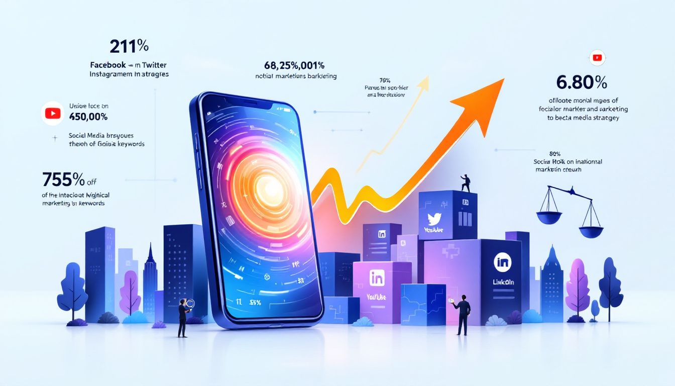 A creative depiction of social media's role in SEO, illustrating key shifts in digital marketing strategies.