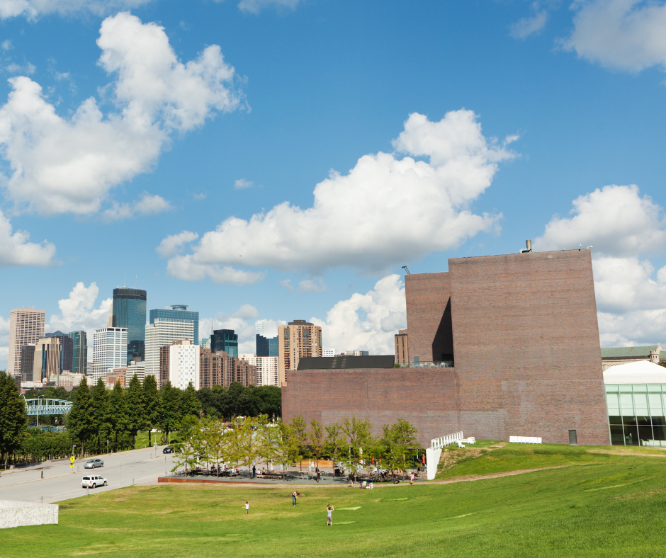 Visit the Walker Art Center across from Minneapolis Park and the Mississippi River