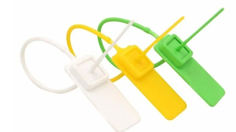 Plastic seals in various colors