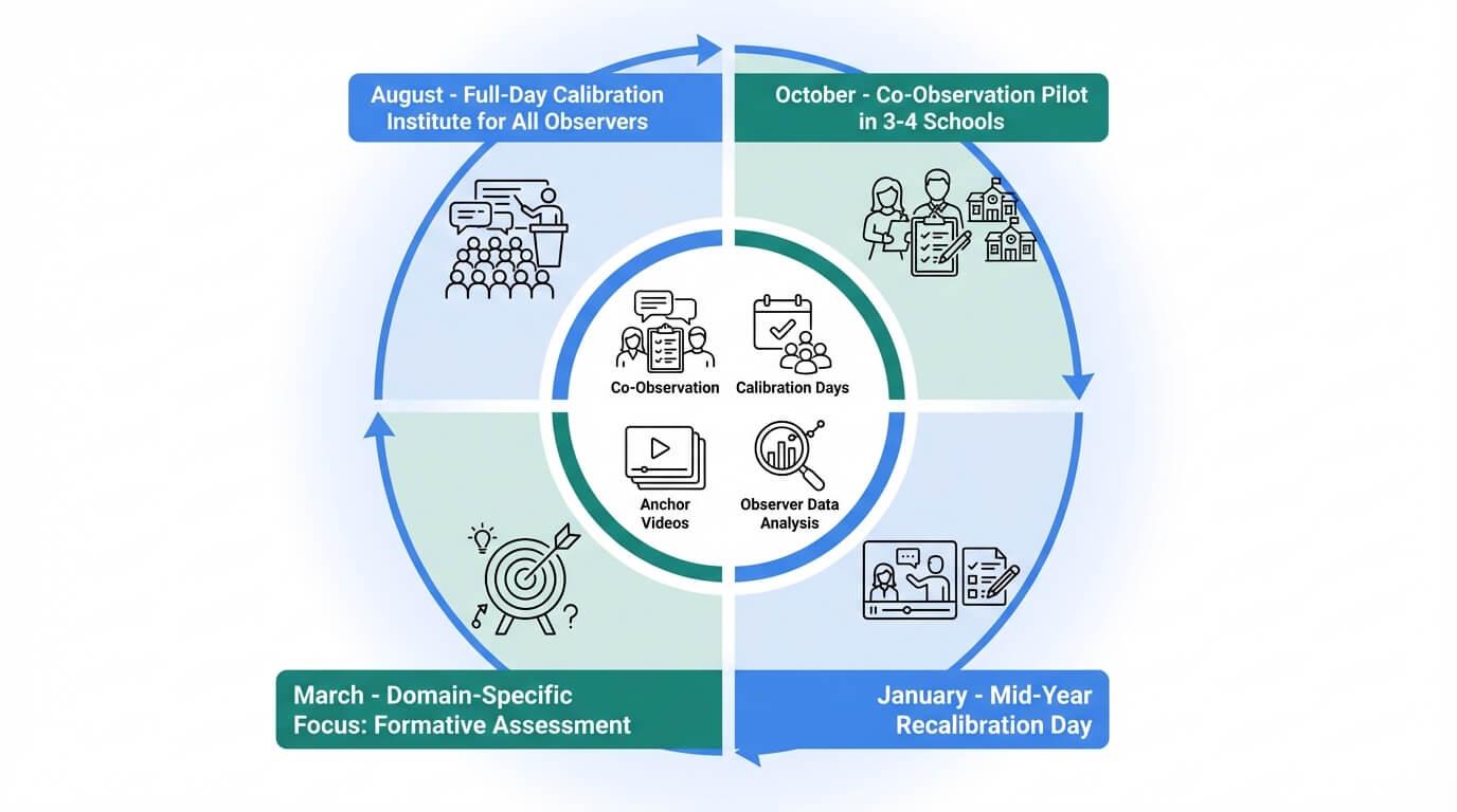 Best-Practice Routines for District Calibration and Co-Observation