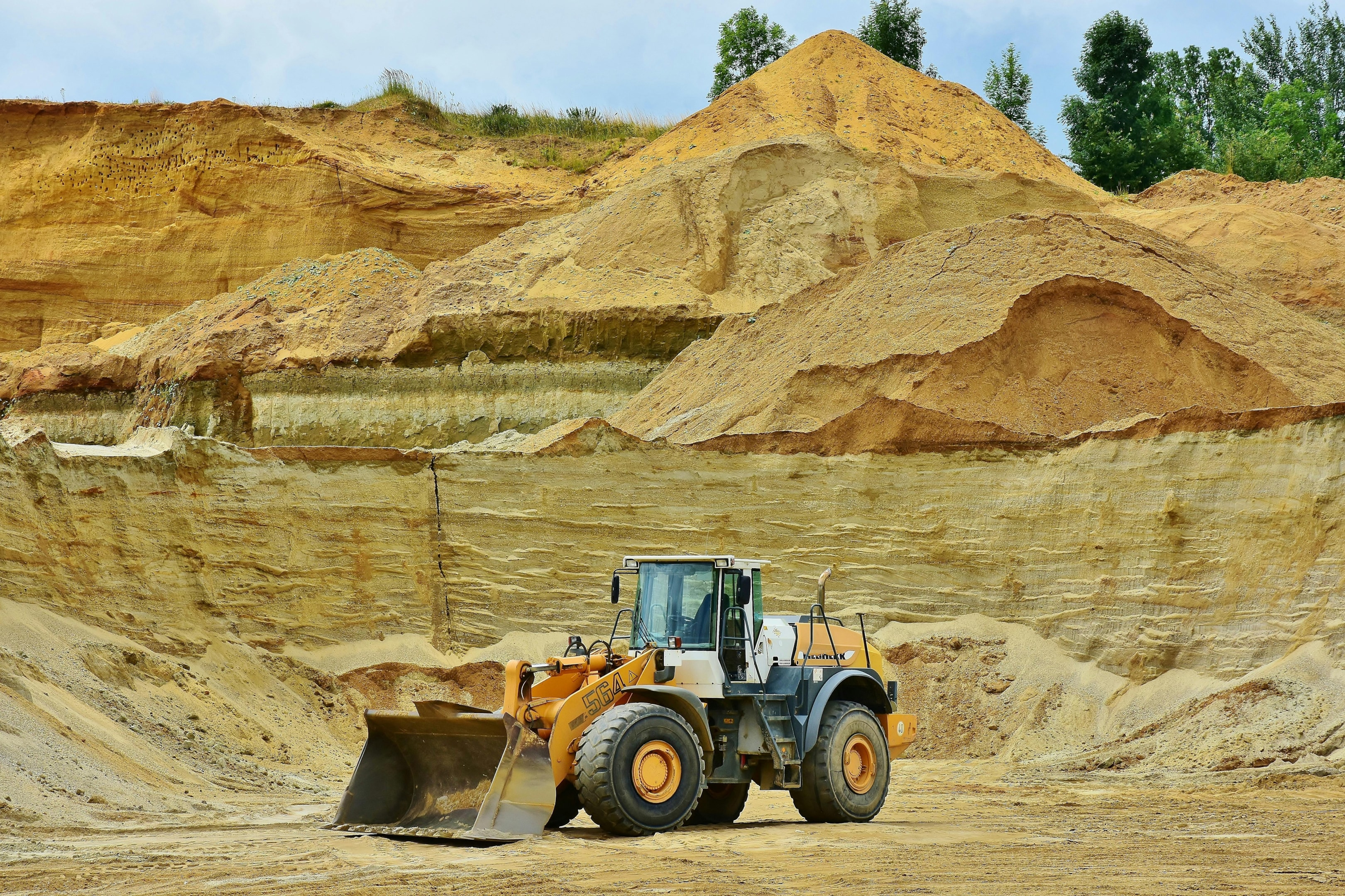 front-end loader in mining location