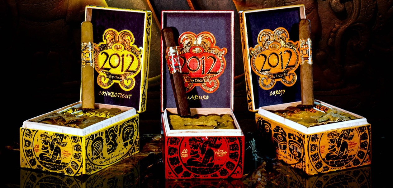 A picture of 2012 by Oscar cigars with Mayan Calendar packaging