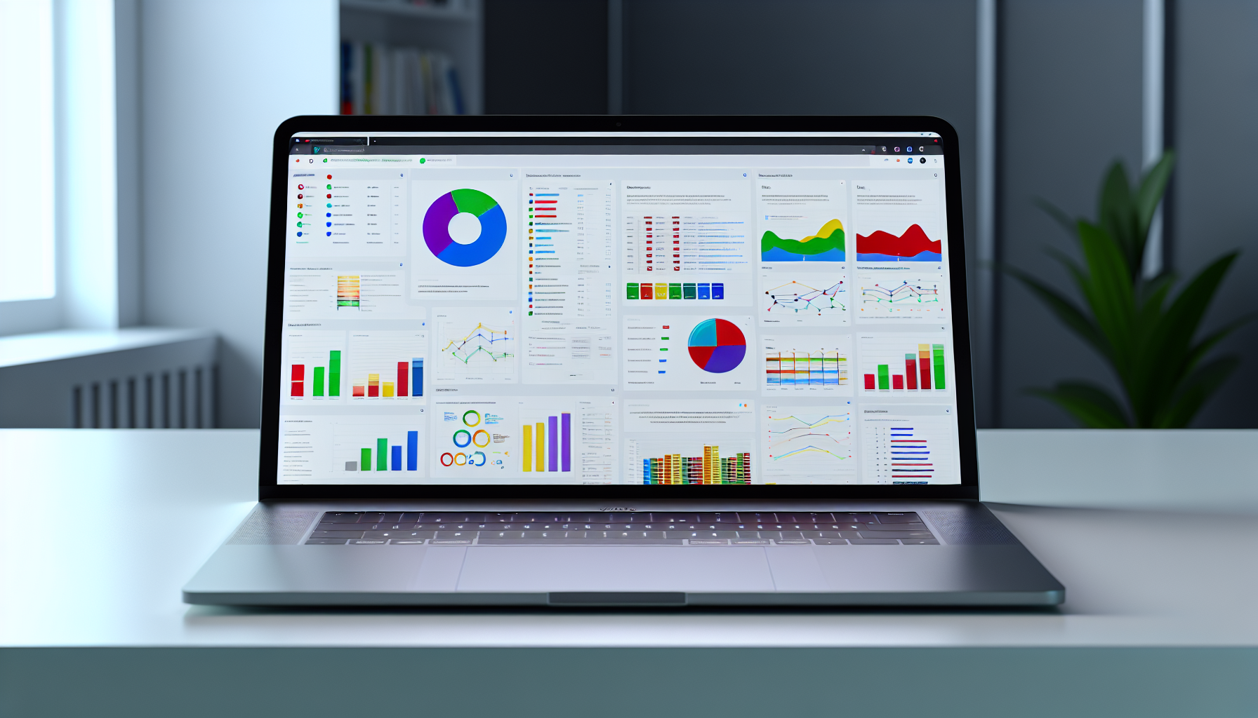 Photo of a laptop with SEO tools and analytics dashboard