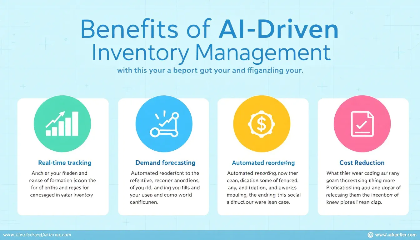 The image illustrates the advantages of AI-driven inventory management in the restaurant industry, highlighting how real-time inventory tracking and predictive analytics can minimize food waste and optimize operational efficiency. It showcases restaurant operators utilizing AI solutions to forecast demand and manage inventory levels effectively, ensuring customer satisfaction and controlling food costs.
