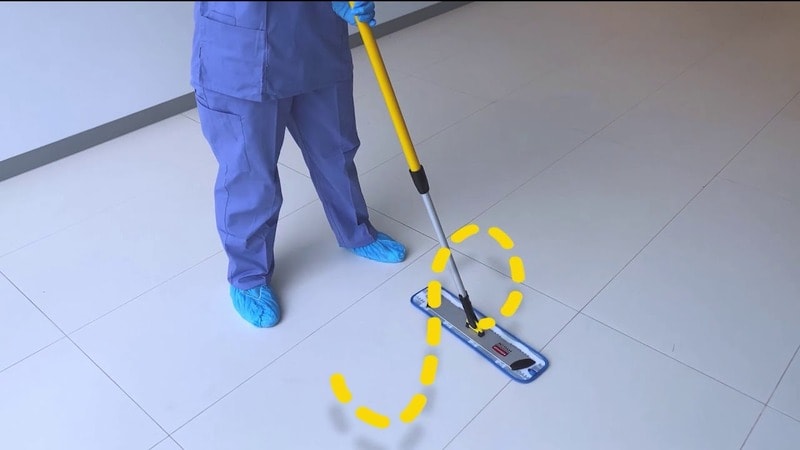 S technique to clean sticky floors