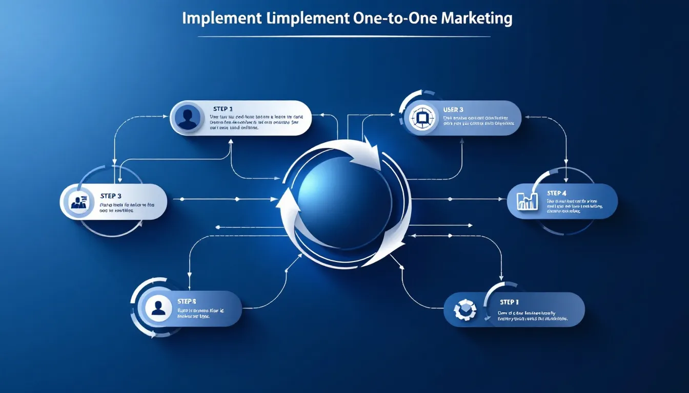 A flowchart depicting the steps to implement one-to-one marketing.
