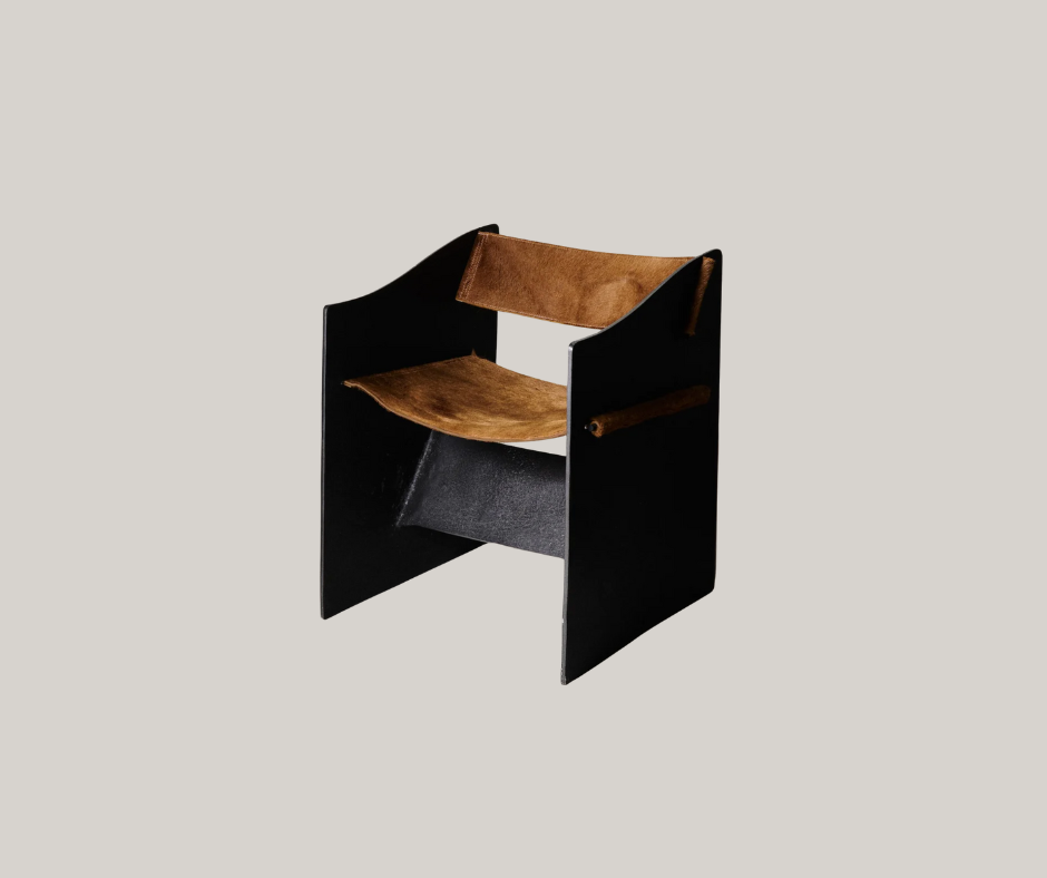 if you can't decide on just one color (or type of fibers), the designer of this brown and black leather piece has heard your prayer!