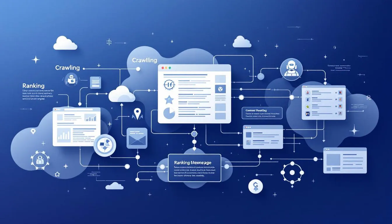 A diagram explaining the optimization for content crawlability and indexability in search engines.