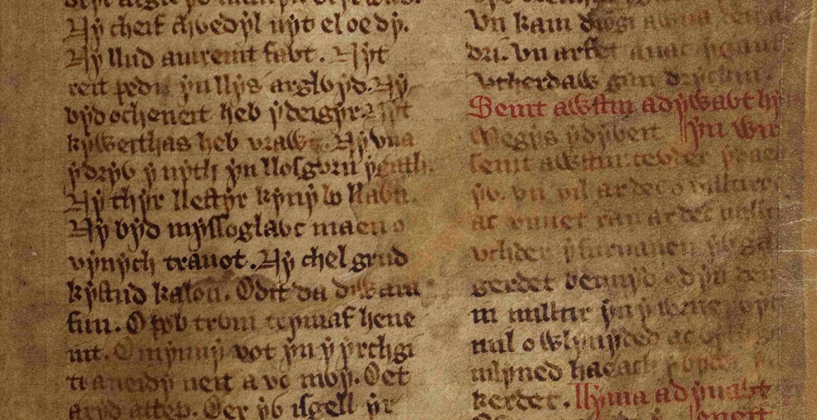 Old script writing from the mabinogion