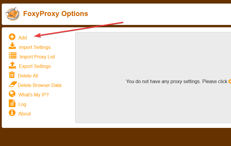Add proxy FireFox