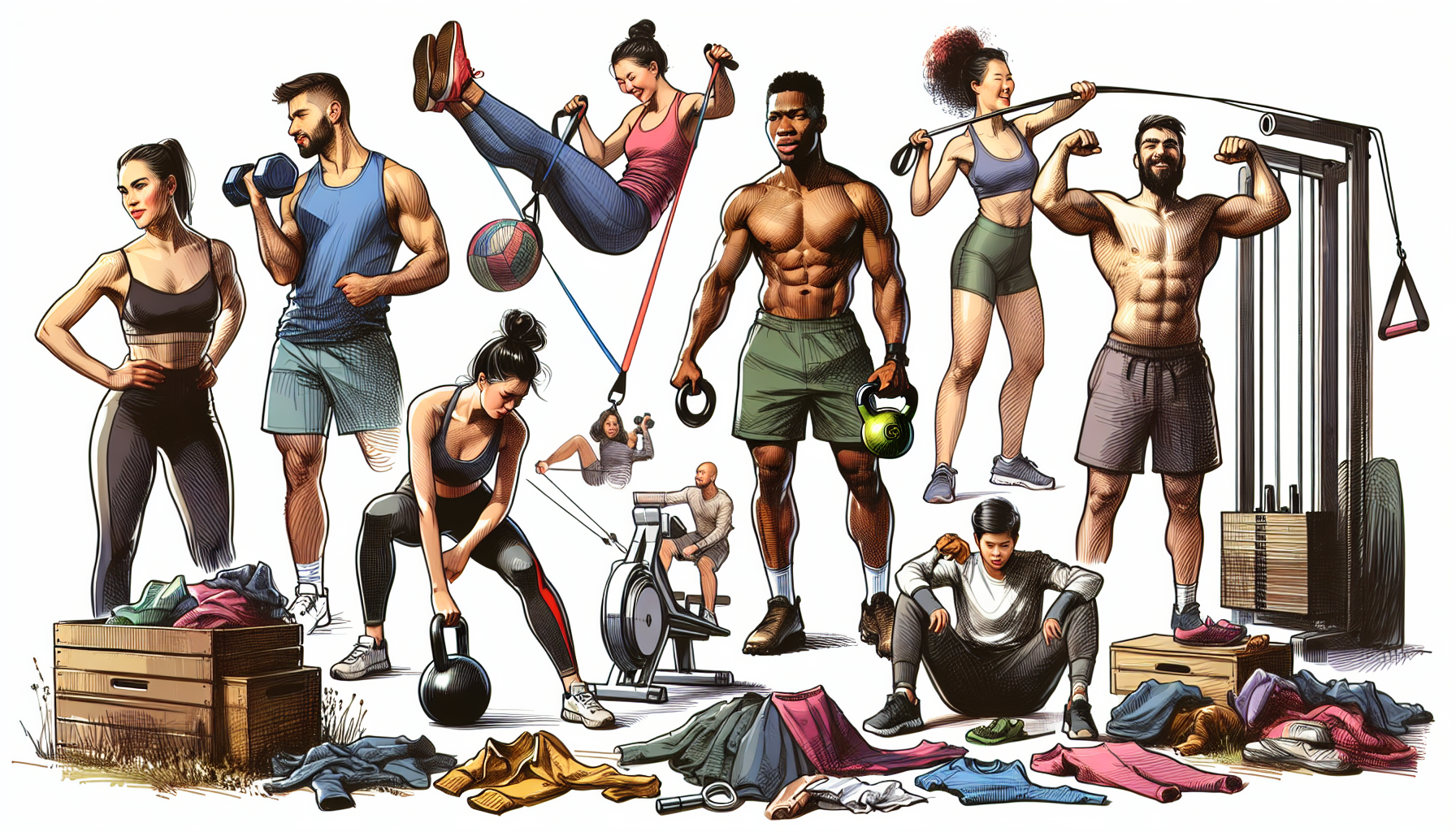 Illustration of resistance training for weight loss