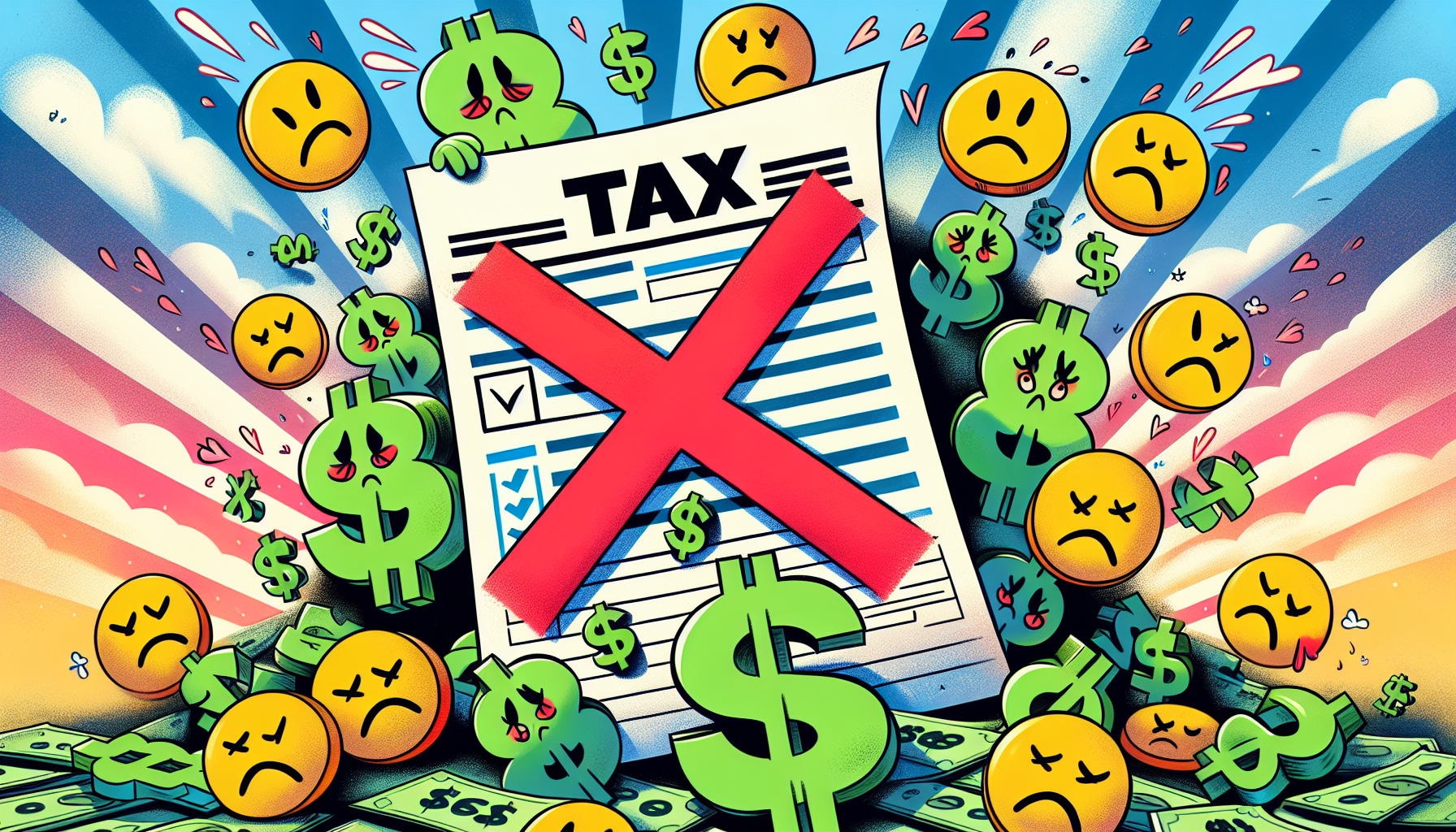 An illustration representing civil penalties for unpaid taxes, including fines and interest.