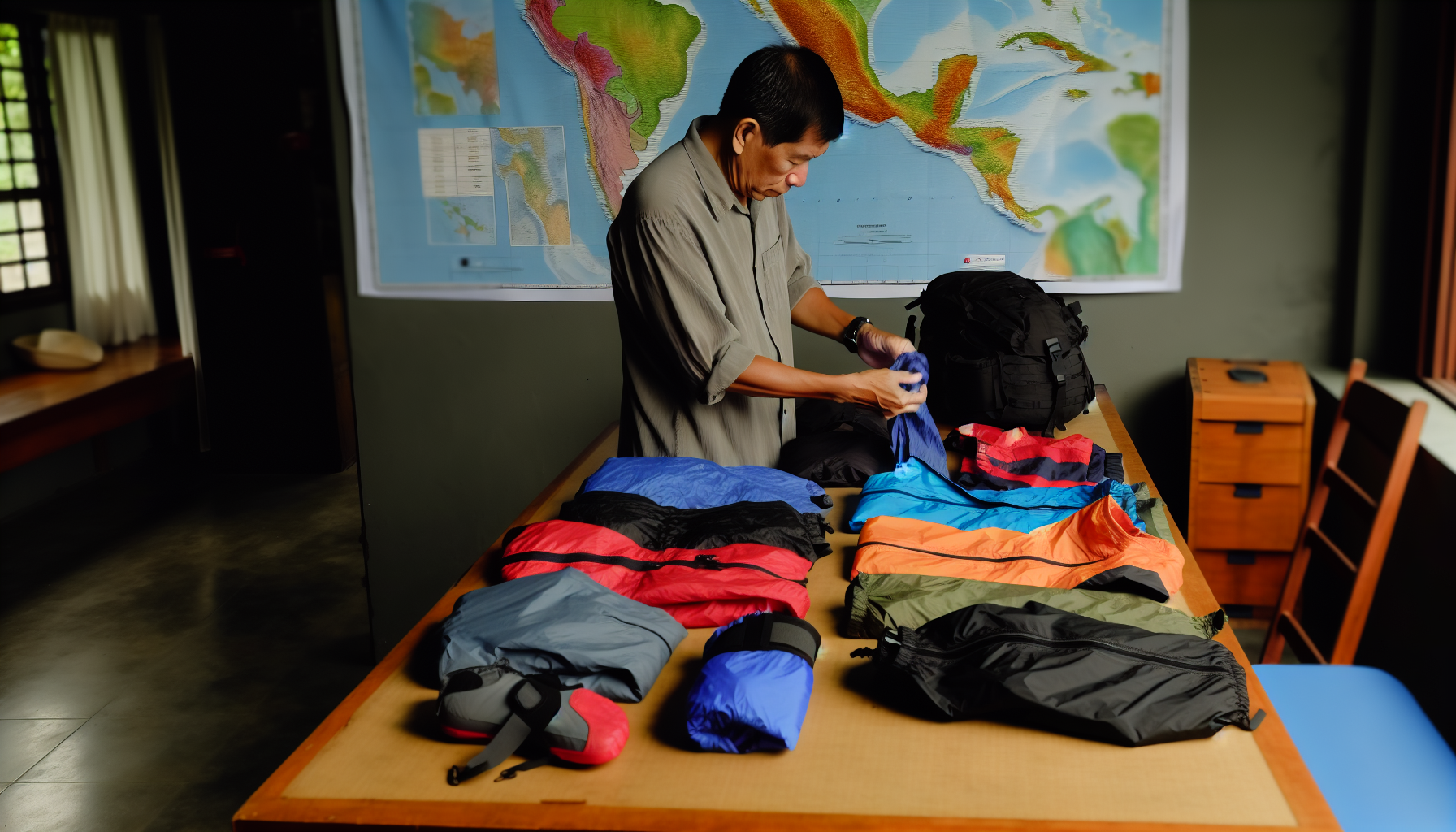 Traveler packing waterproof gear for Costa Rica's rainy season
