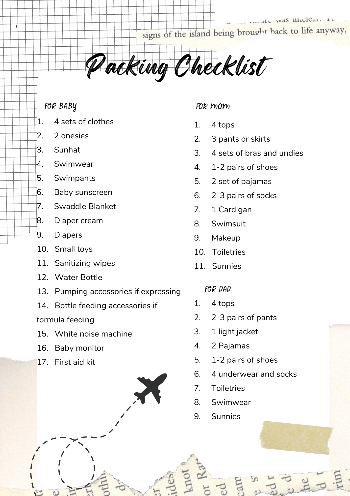 Your family holiday packing list with printable holiday checklist - The  Travel Hack