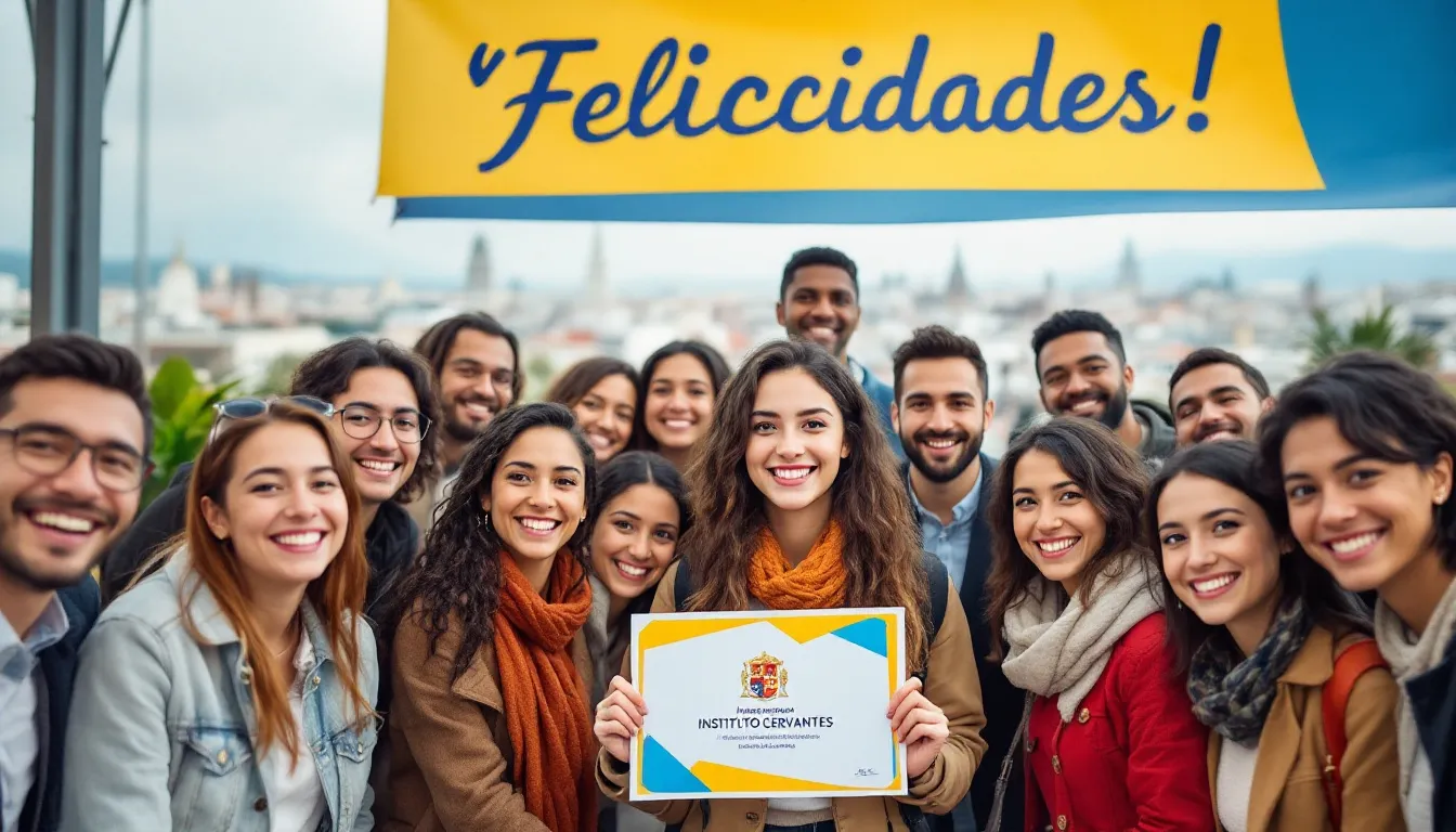 Una persona sosteniendo un certificado de inglés oficial en España.