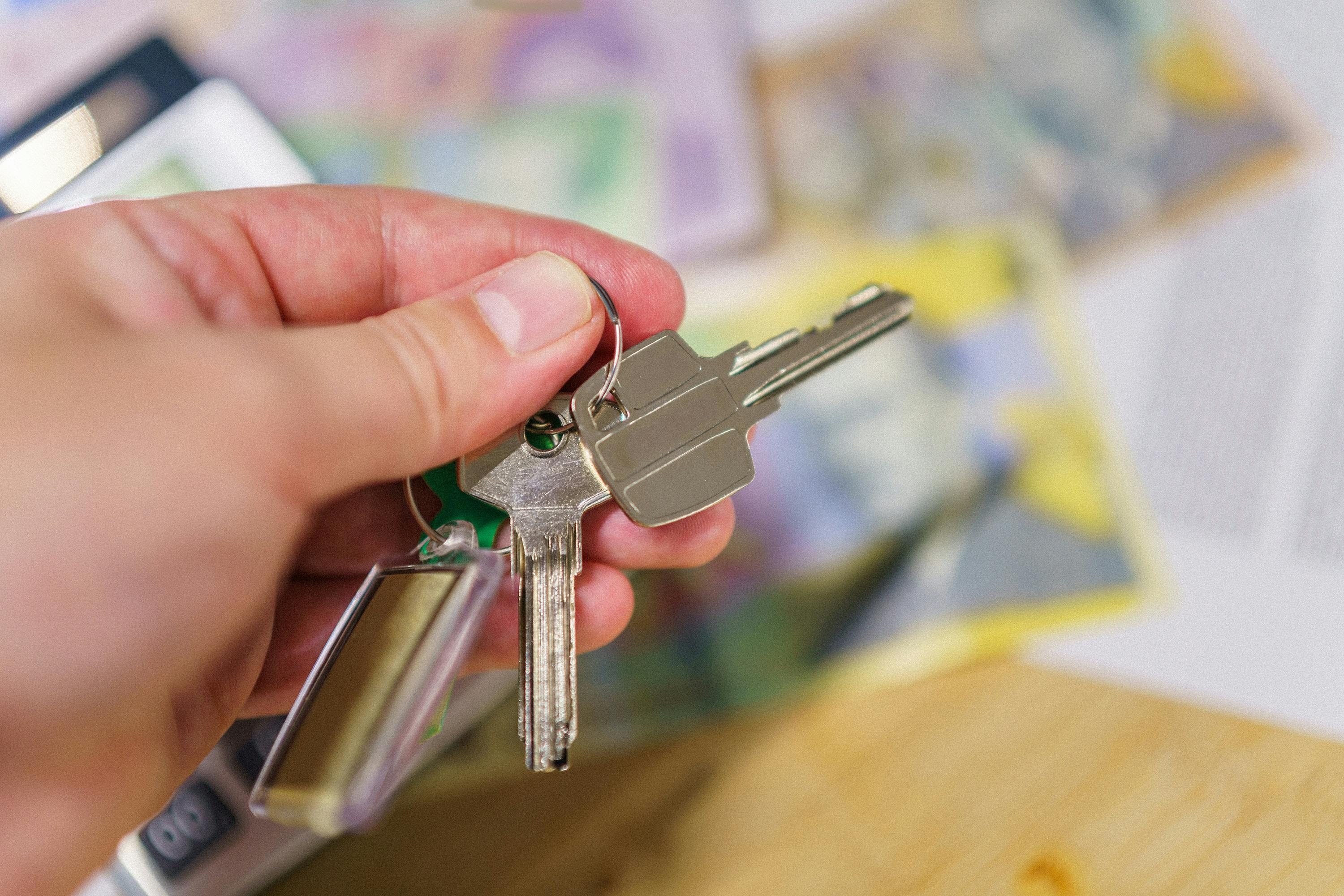 Keys to home sold by recent heirs to investor.