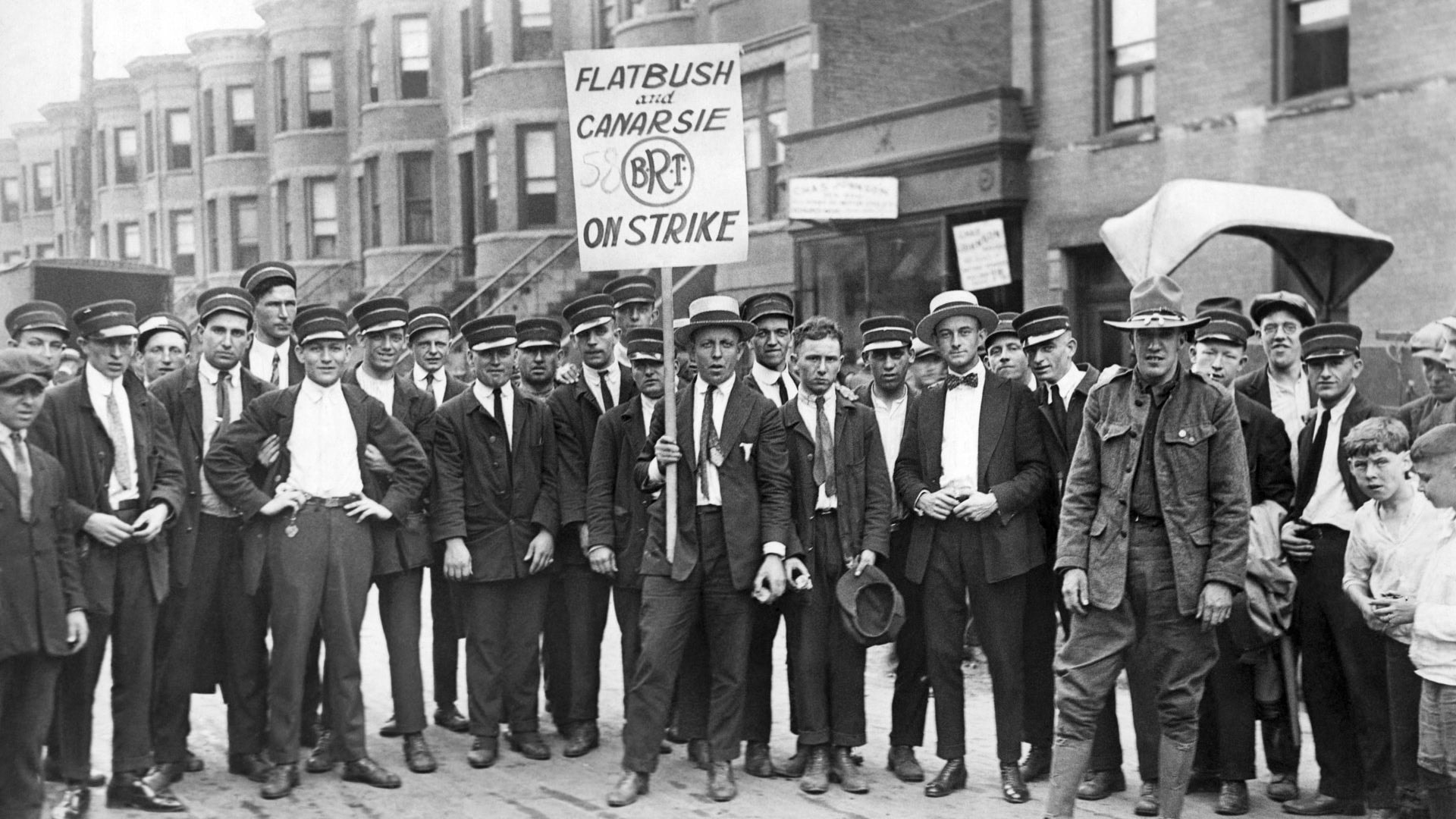 A labor strike in the 1920s. 