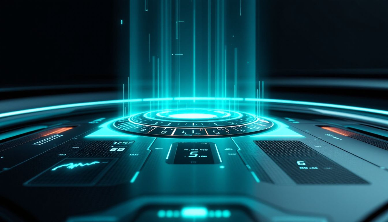 Wyświetlacz head up display w samochodzie, pokazujący ważne informacje w polu widzenia kierowcy.