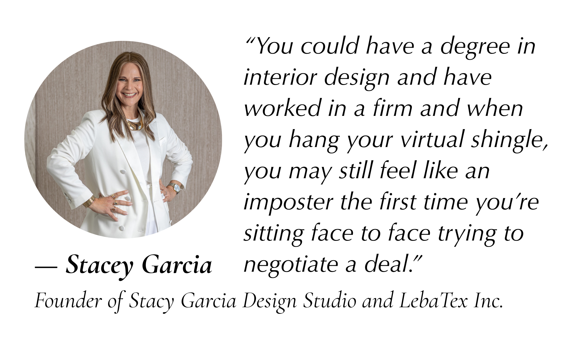 a quote from Stacey Garcia