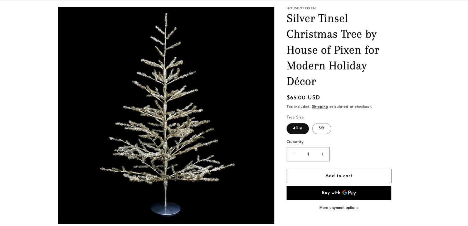 Silver Tinsel Christmas Tree