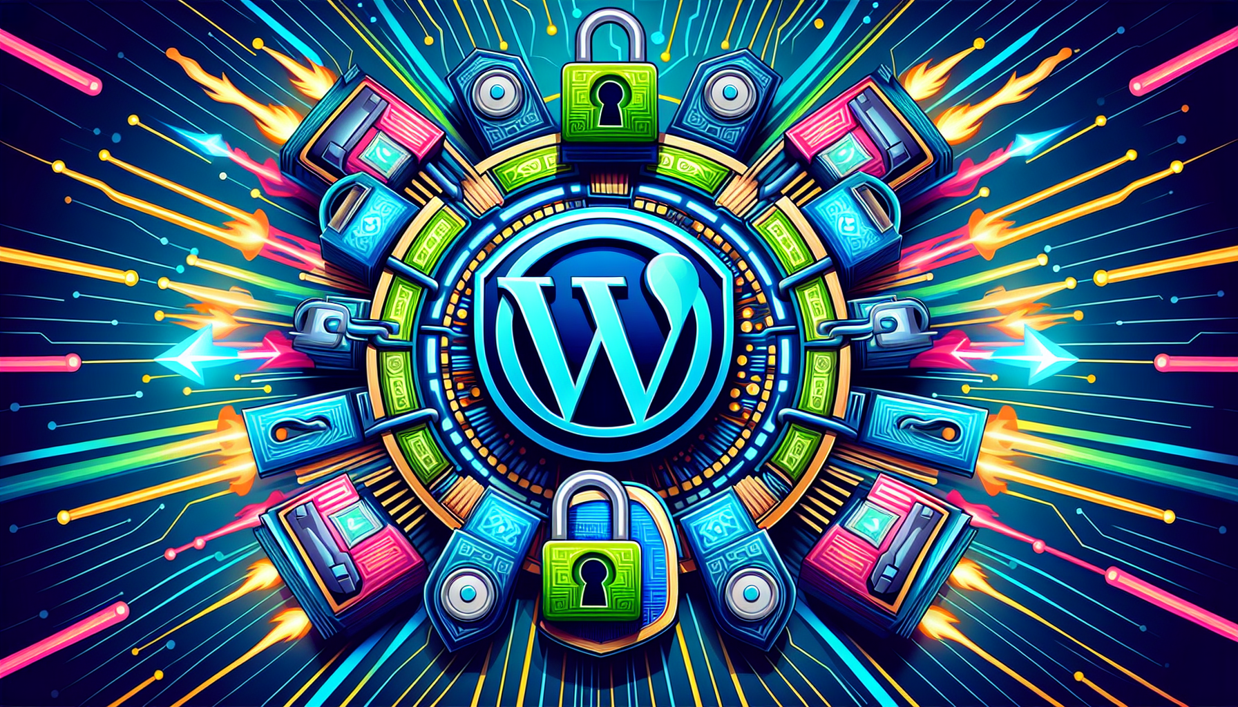 Illustration of enhanced security measures for a WordPress multisite network.