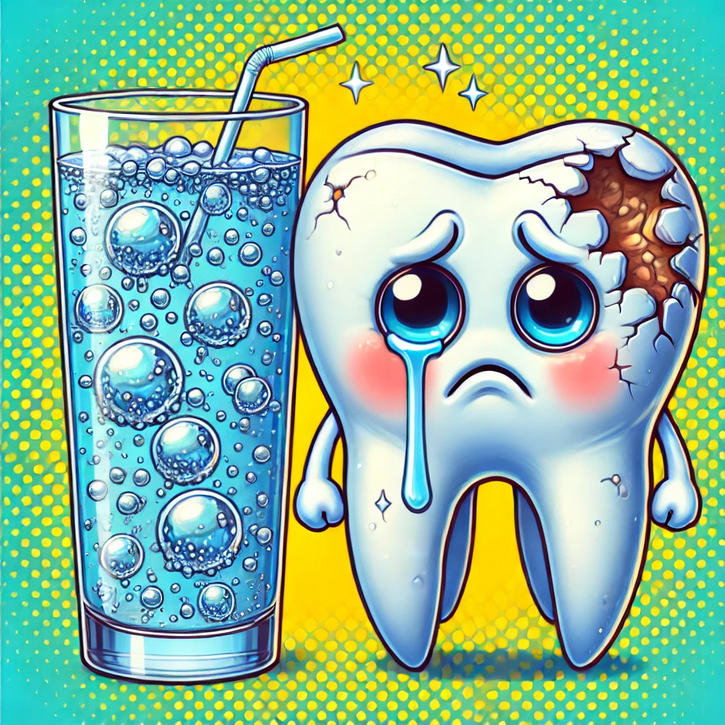 Sparkling water affects tooth enamel