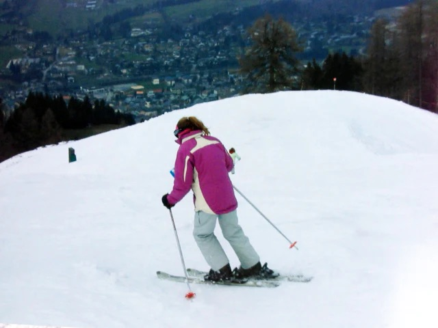 Skiing down the eastern alps
