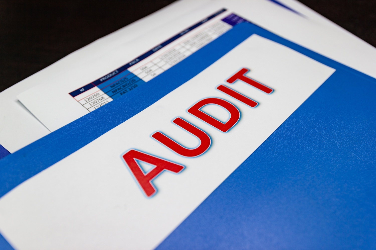 Folder with documents for audits.