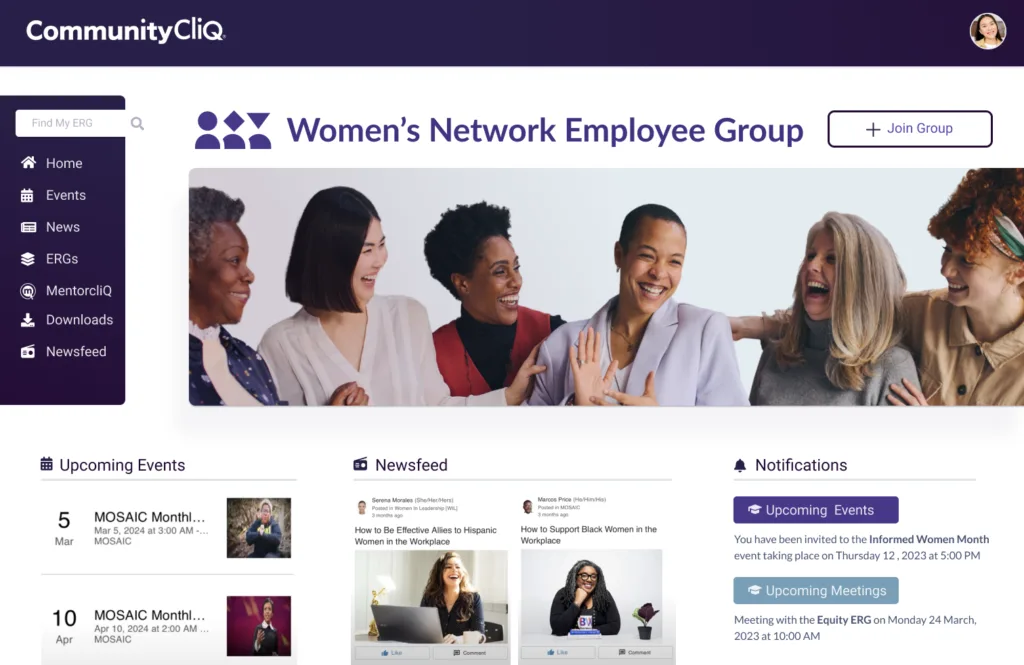 Top 12 ERG Software Solutions With Mentoring Features 14 mentorcliq erg platform
