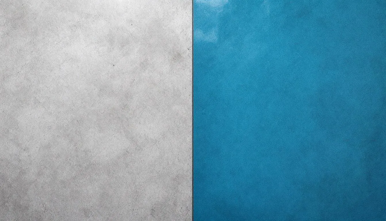 The image compares polished concrete flooring and epoxy floors, showcasing their aesthetic appeal and durability. Polished concrete offers a high gloss finish and is highly resistant to wear, making it a popular choice for commercial spaces, while epoxy coating provides a colourful, protective layer that can withstand heavy foot traffic.