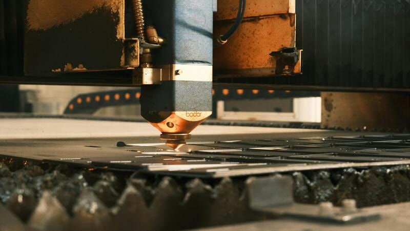 Laser machines are used to cut metal sheets precisely