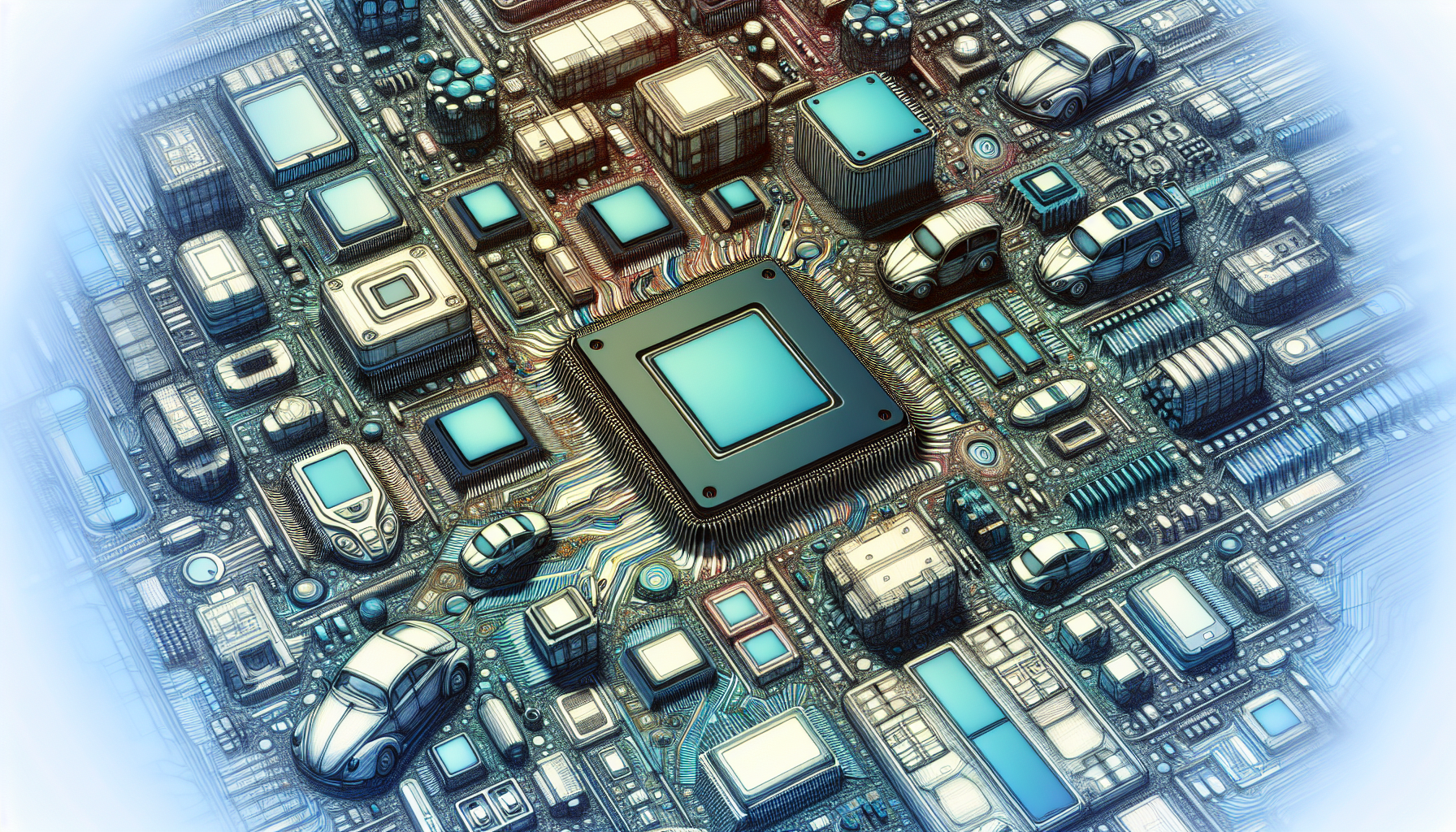 Illustration of semiconductor chips