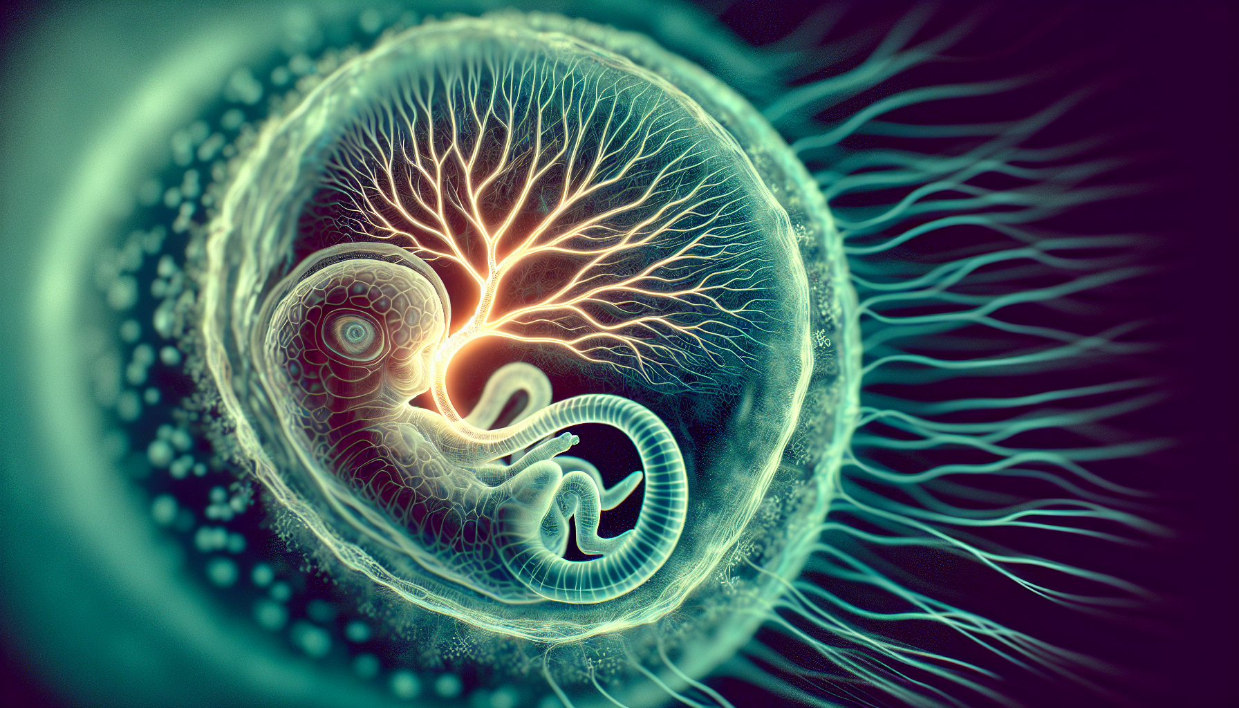 Illustration of the embryonic stage and neurulation process