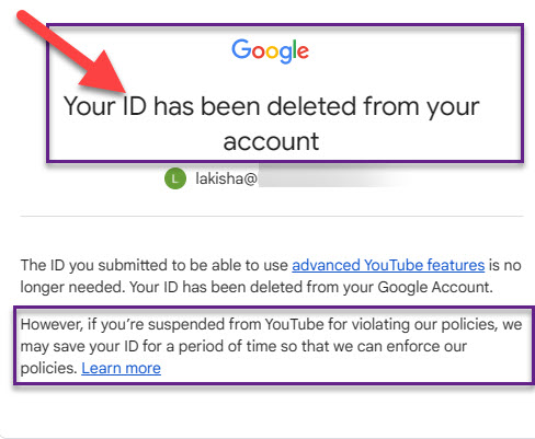 Google Requesting An ID Card To Add A Link In YouTube Description