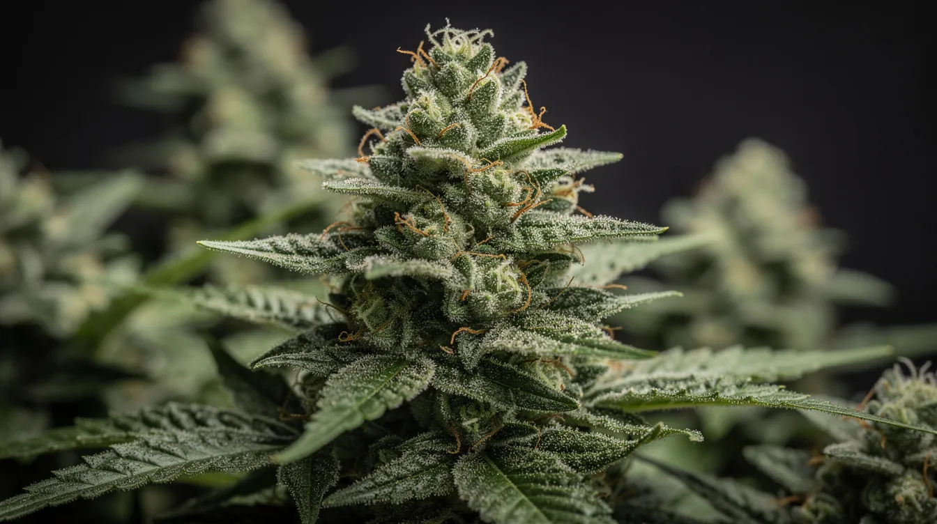 A close-up view of vibrant green hemp flower buds showcases their rich texture and visible trichome crystals against a dark background, highlighting the purity and quality of the hemp plant. This image represents premium hemp flower, often used in products like CBD pre rolls for their potential benefits in pain relief and relaxation.